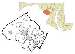 Montgomery County Maryland Incorporated and Unincorporated areas Takoma Park Highlighted